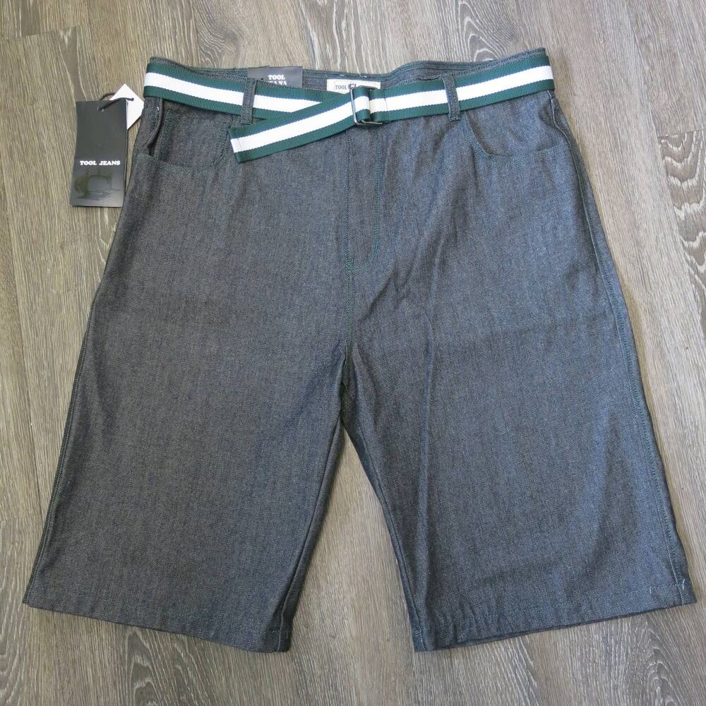 TOOL JEANS *NWT* Shorts Size 44 Men's Street Urban Style with Belt Black